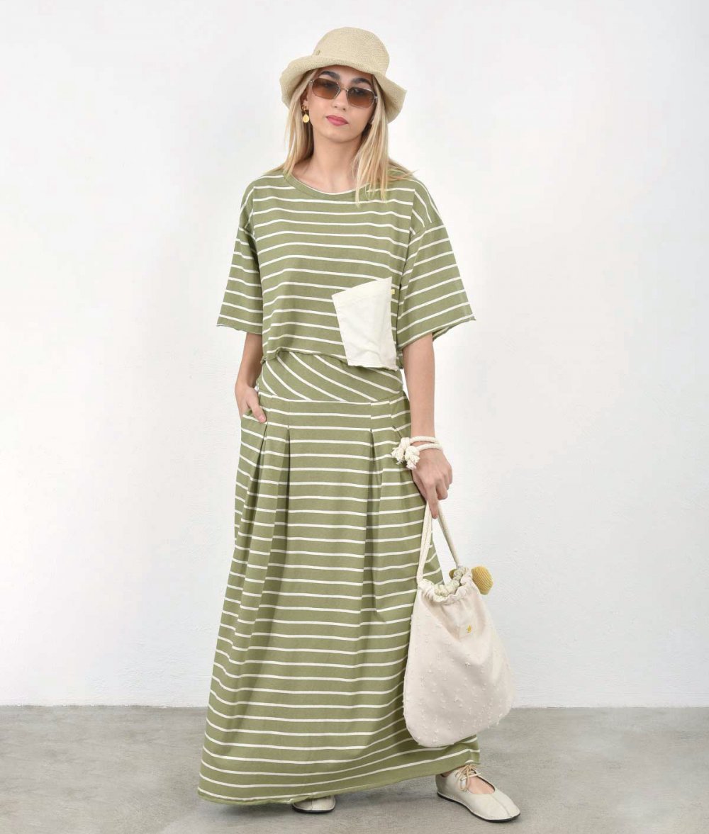 Striped blouse with pocket