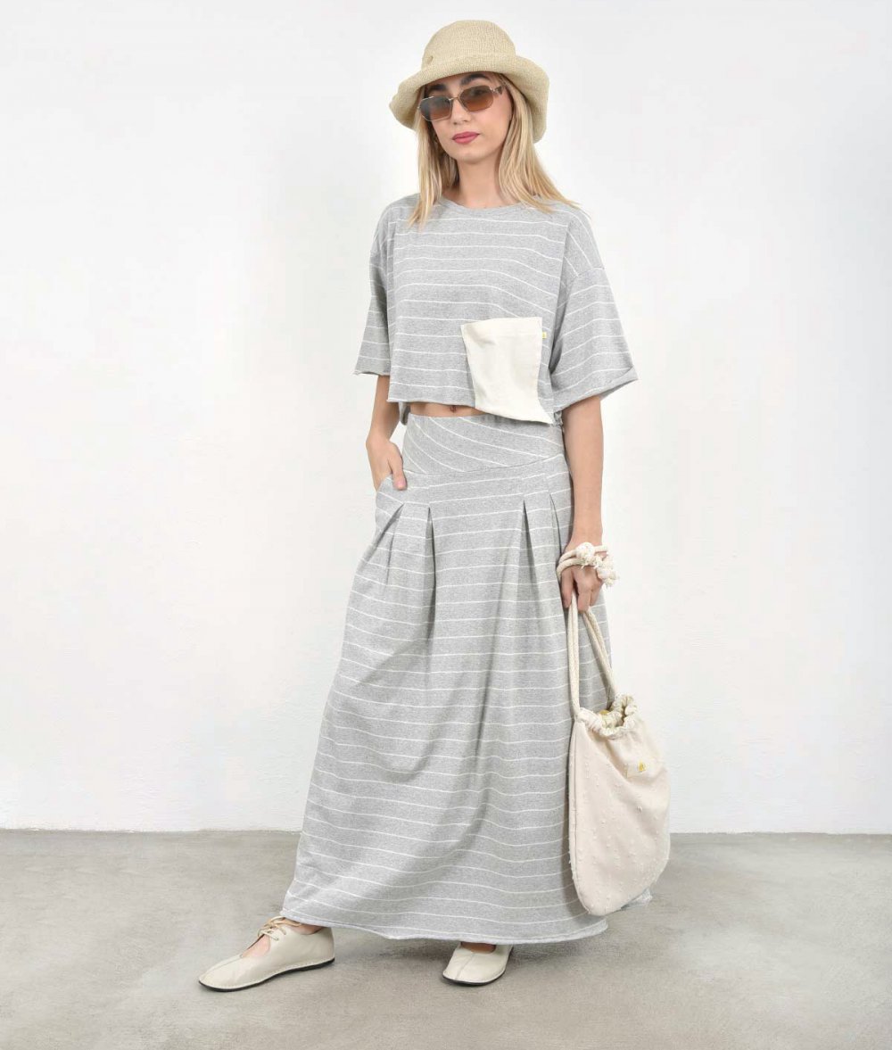 Striped blouse with pocket