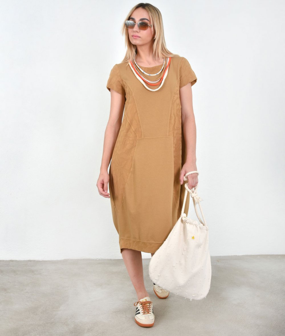 Dress With Fabric Combination