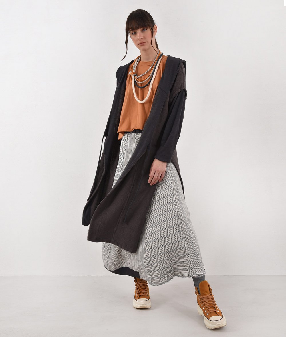 Striped Skirt With Elastic Waist