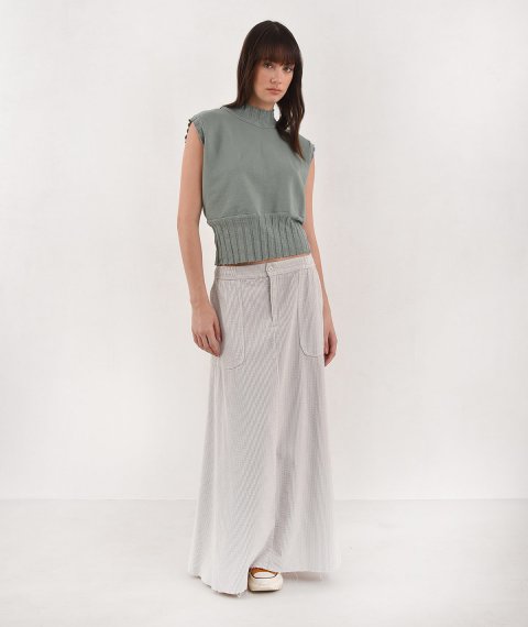 Turtleneck Blouse Without Sleeves