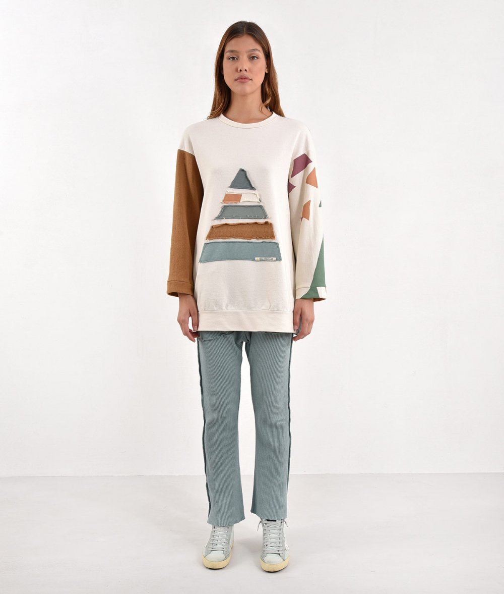 Unisex Μπλούζα Patchwork Τρίγωνο