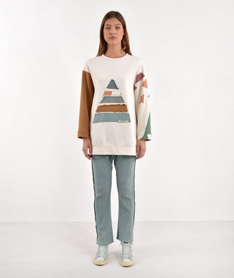Unisex Patchwork Blouse Triangle