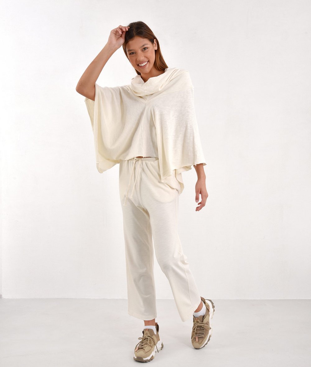 Crop Pants With Drawstring Waist