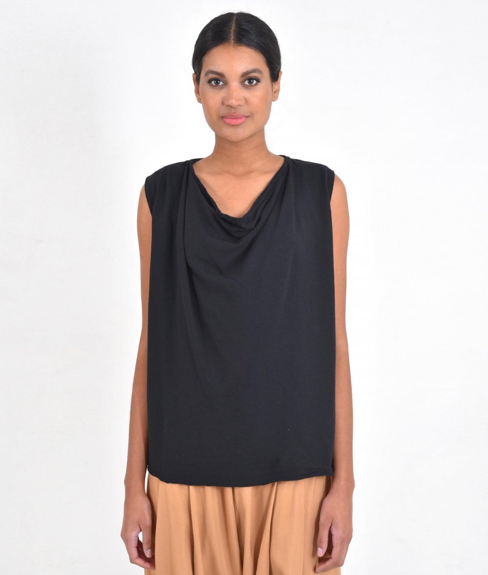 Sleeveless Drape Blouse