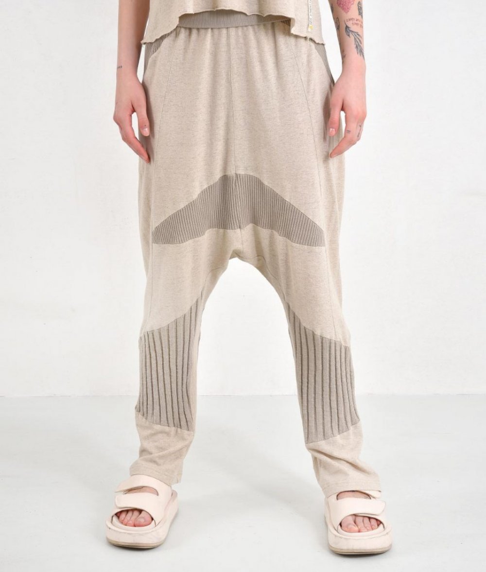 Unisex Patchwork Low Crotch Pants