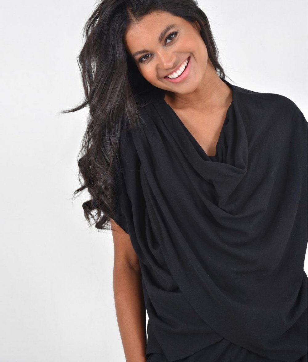 Drape Blouse With Cut