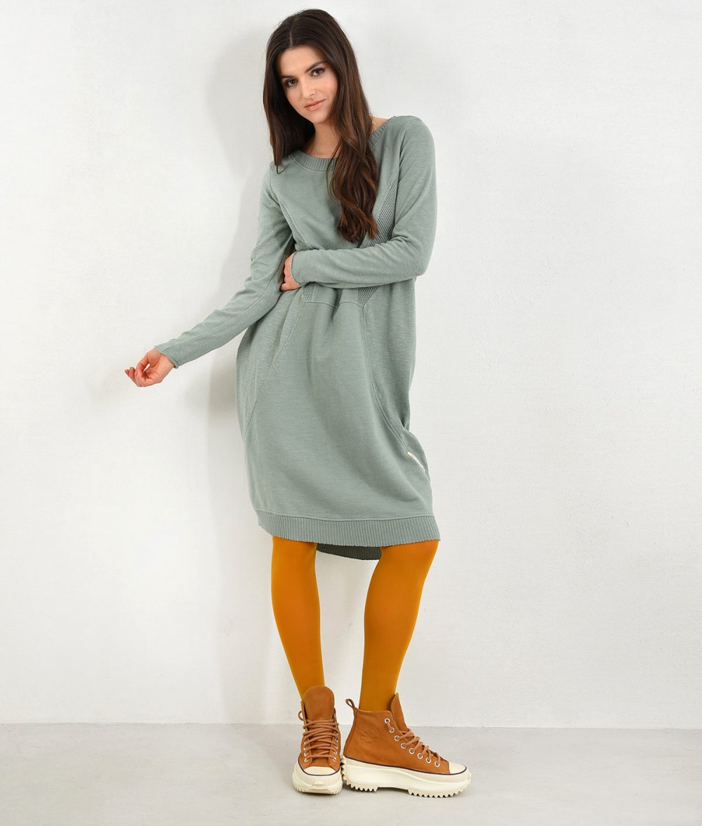 Dress With Fabric Combination