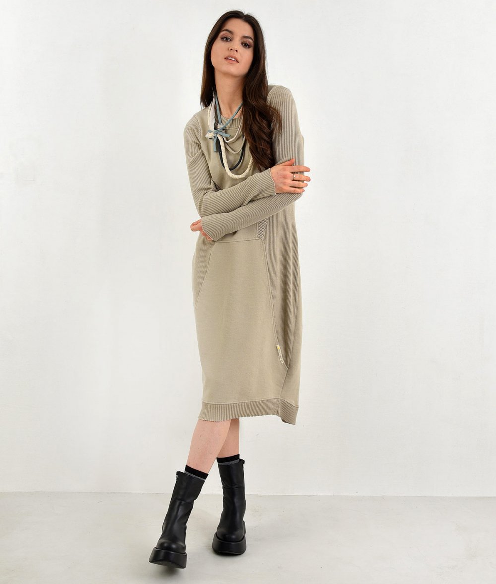 Dress With Fabric Combination