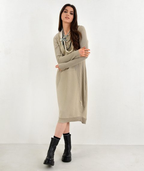 Dress With Fabric Combination