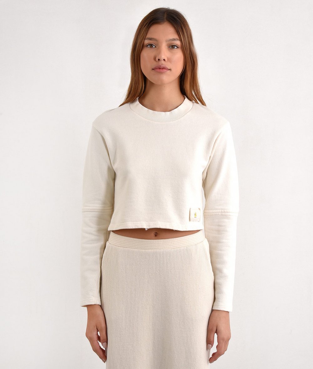 Crop Blouse With Elbow Opening