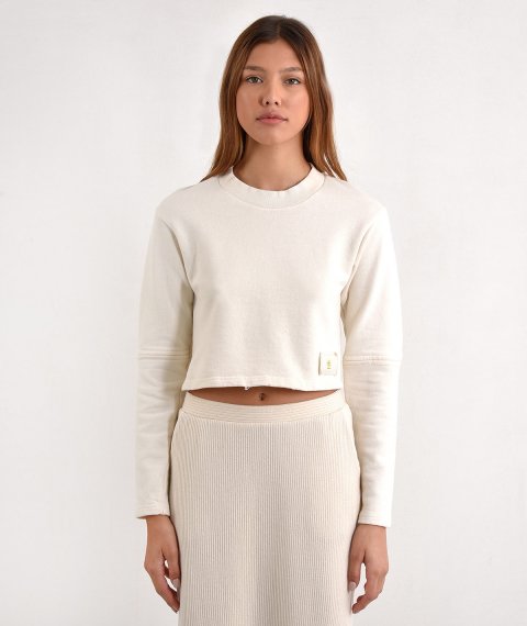 Crop Blouse With Elbow Opening
