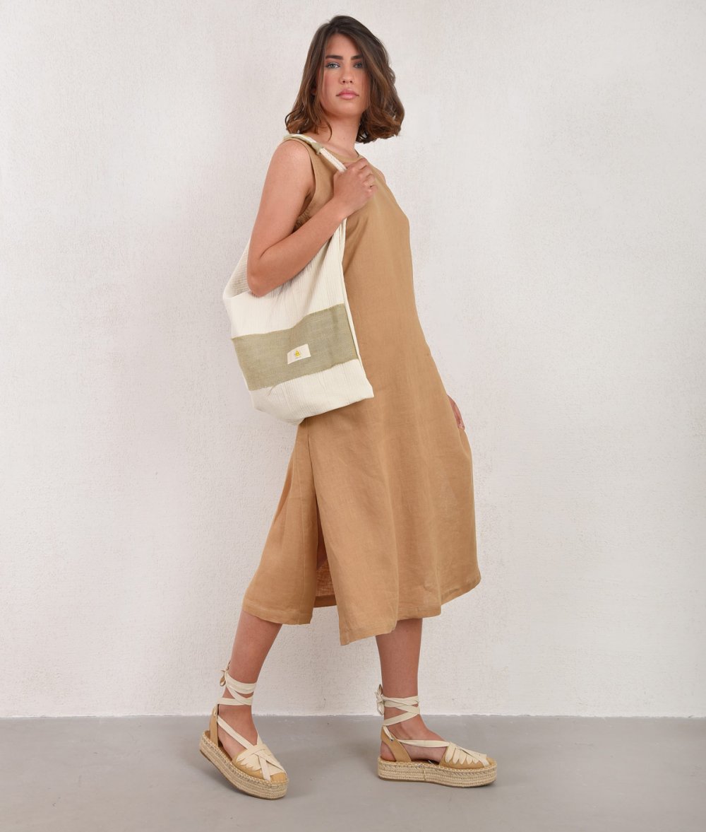 Linen Dress With Back Opening