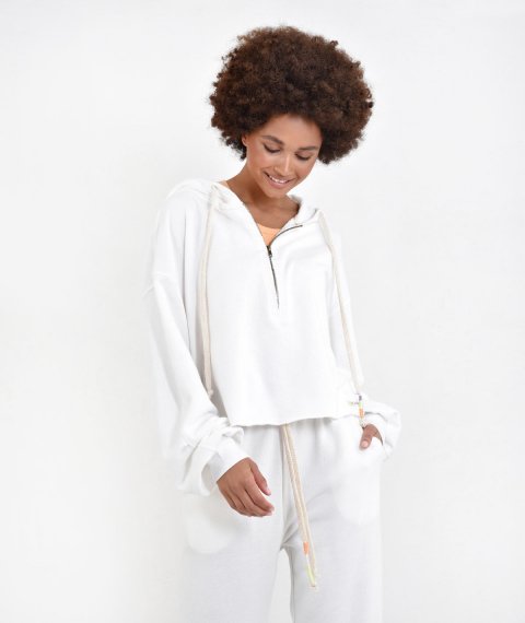 Crop Hoodie With Zipper