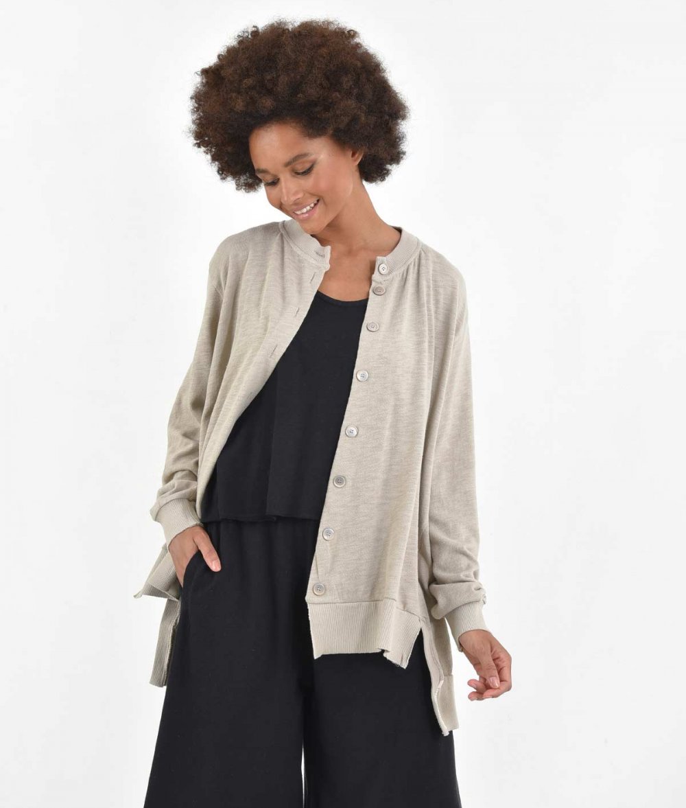 Footer Cardigan With Buttons