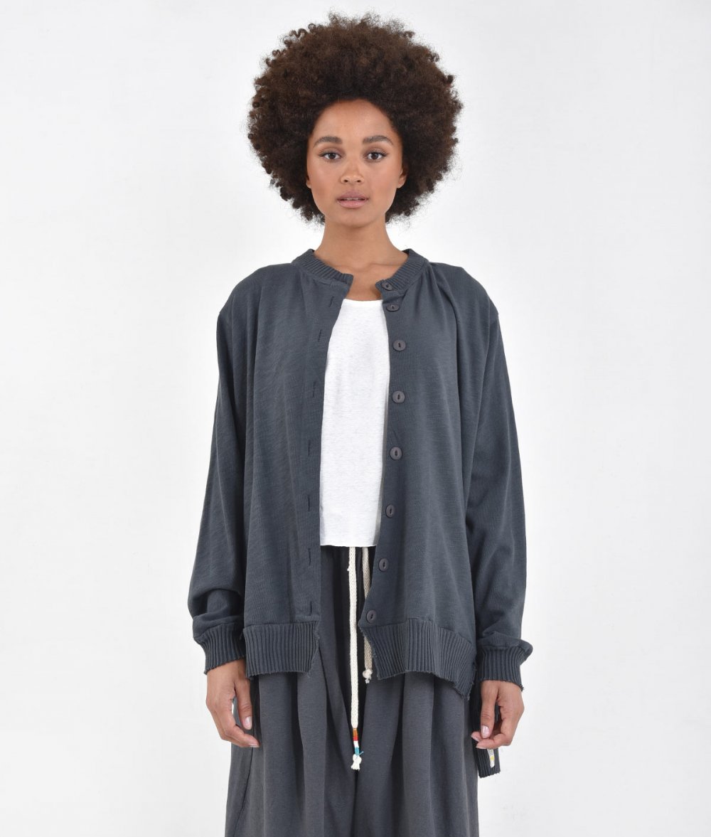 Footer Cardigan With Buttons