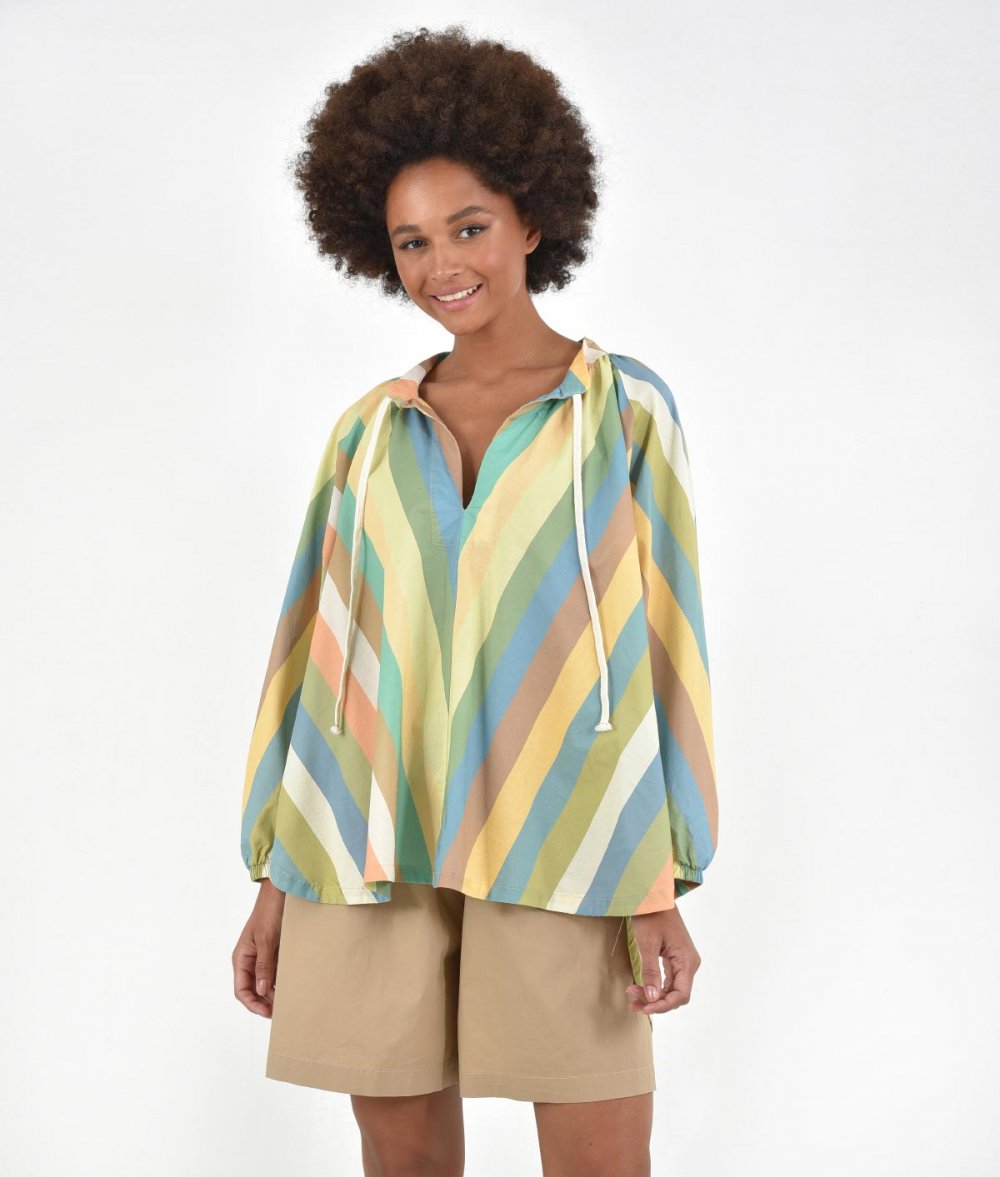 Striped Tunic With Laces
