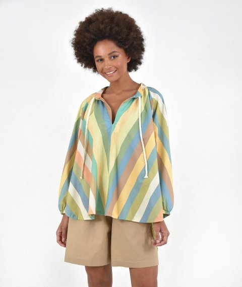 Striped Tunic With Laces