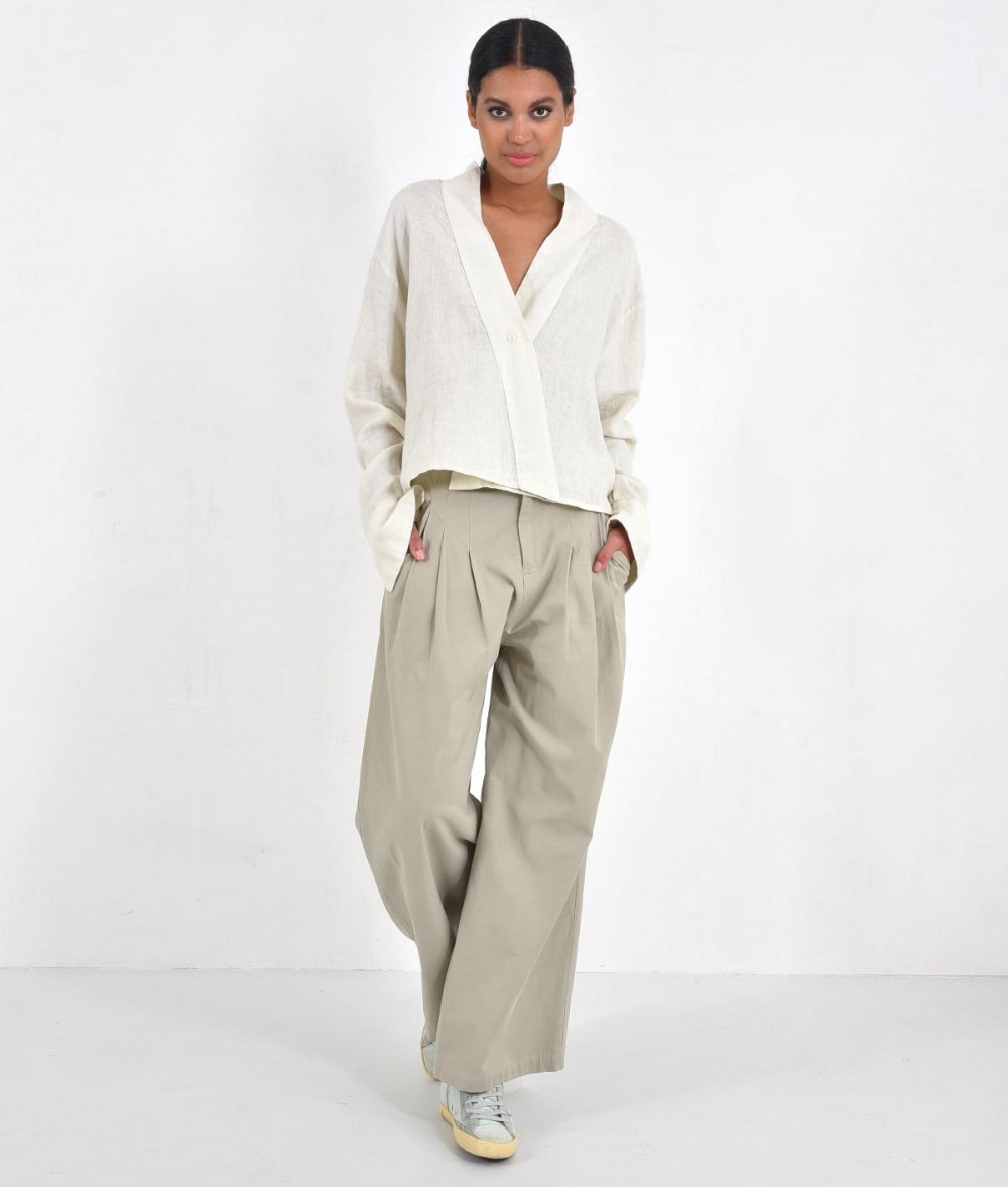 Crop Linen Kimono