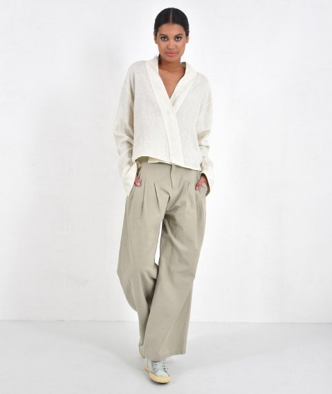 Crop Linen Kimono