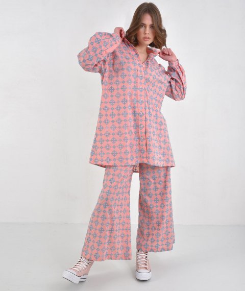 Jacquard Shirt With Ballon Sleeves