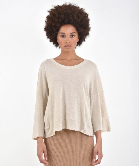 Linen Blouse With ¾ Sleeves