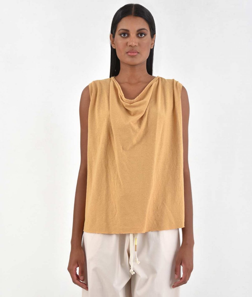 Sleeveless Drape Blouse