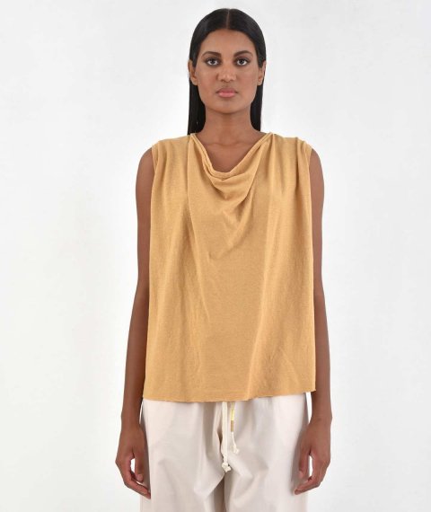 Sleeveless Drape Blouse