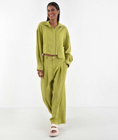 Crop Shirt With Designer Pocket