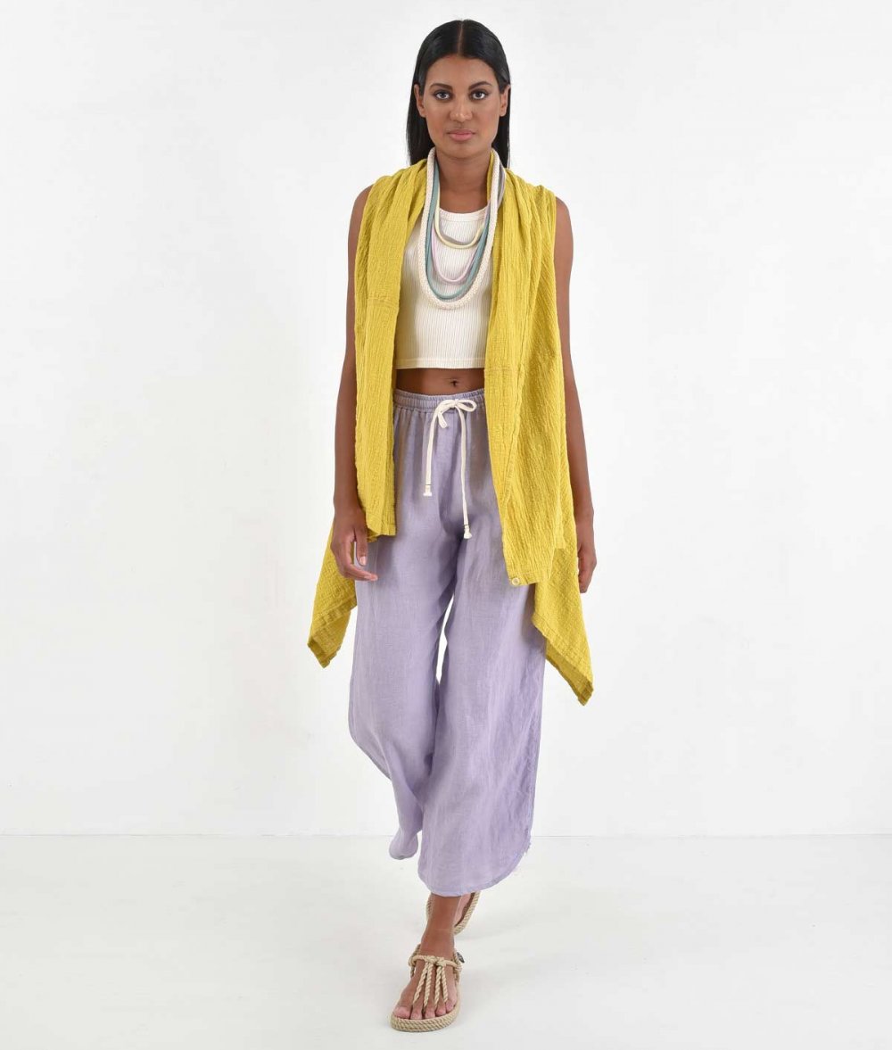 Linen Pants With Elastic Waist