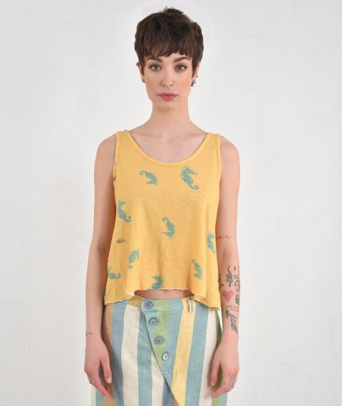 Crop Top With Seahorse Print