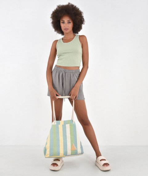 Linen Shorts With Elastic Waist