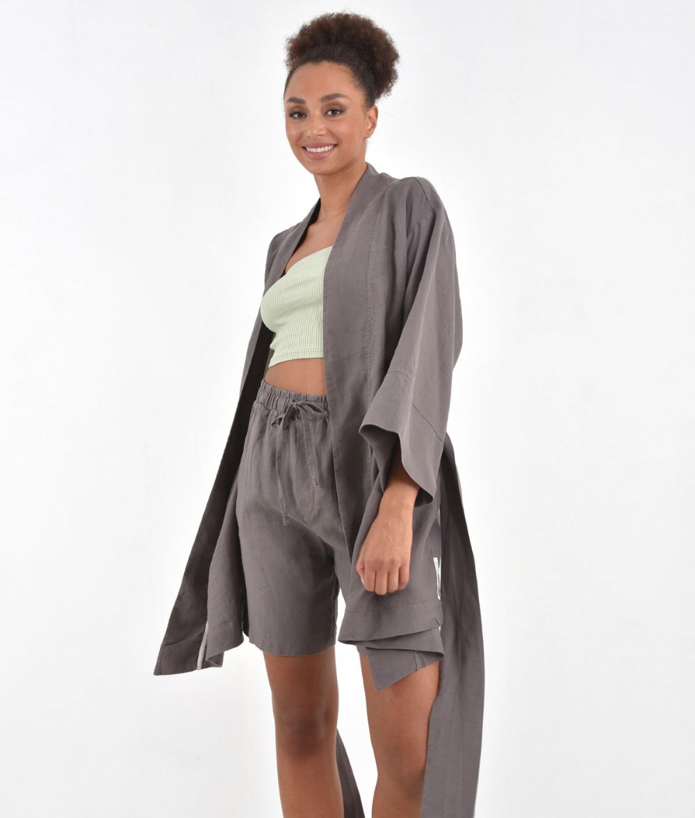 Linen Kimono With Tying