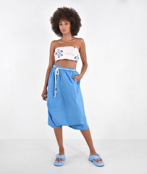 Poplin Skirt-Pants With Belt