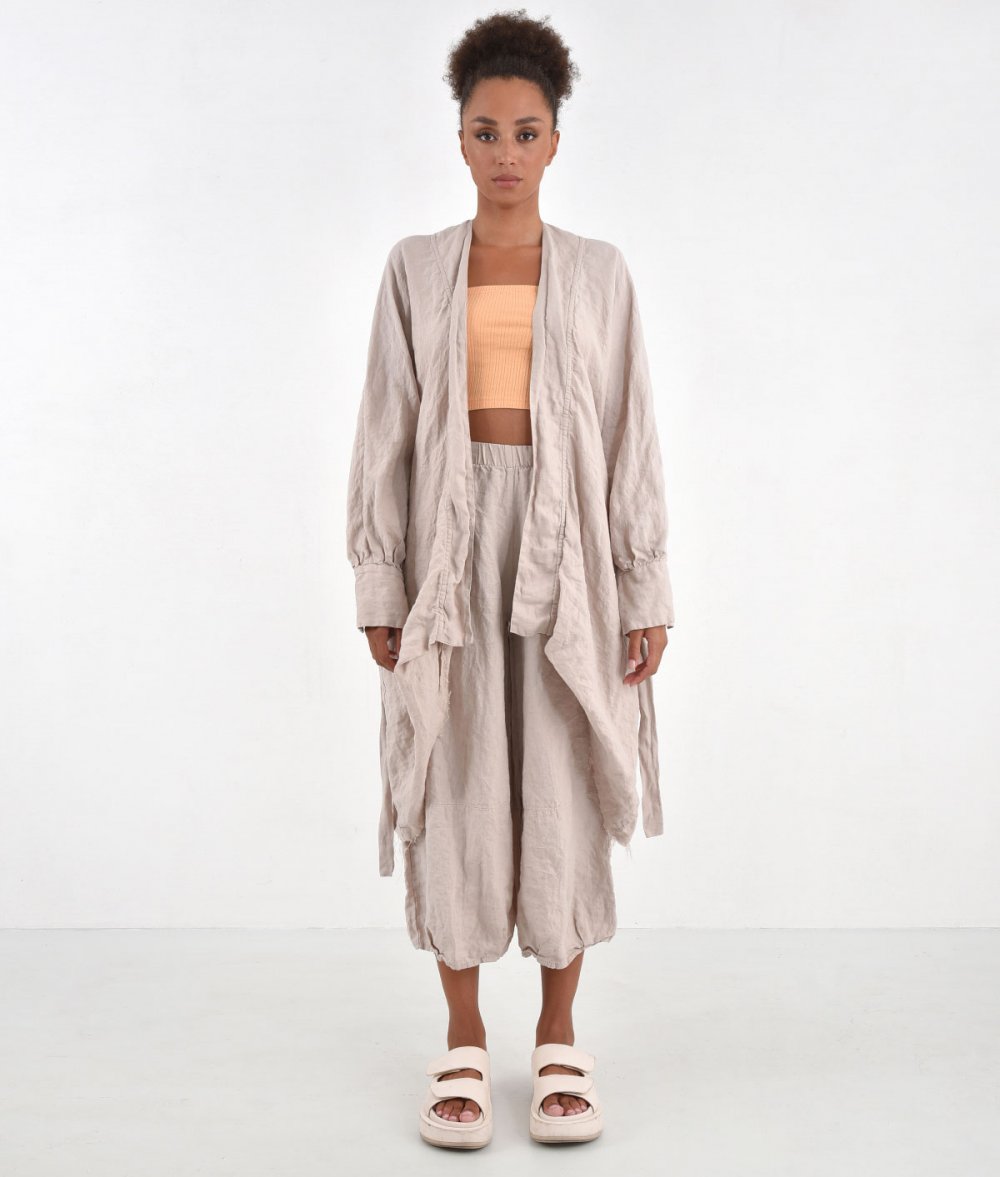 Linen Kimono With Frays