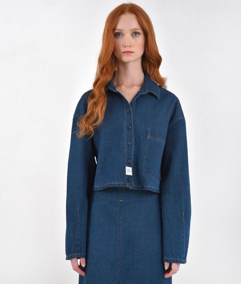 Denim Crop Shirt