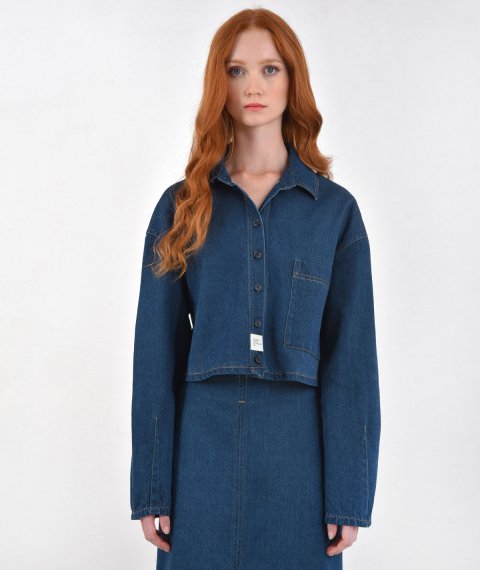 Denim Crop Shirt 