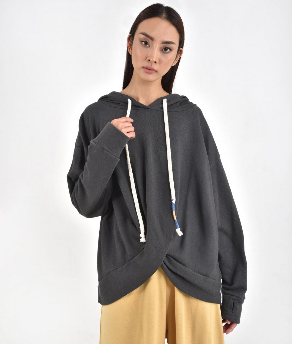 Oversized Wrap-Front With Hoodie