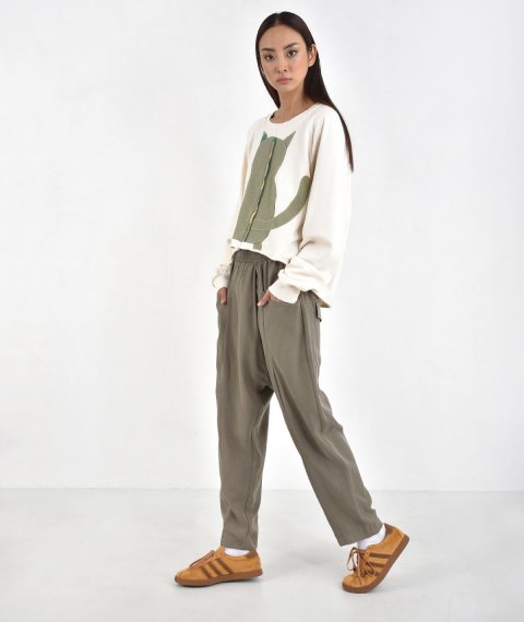 Lyocell Pants With Pleat