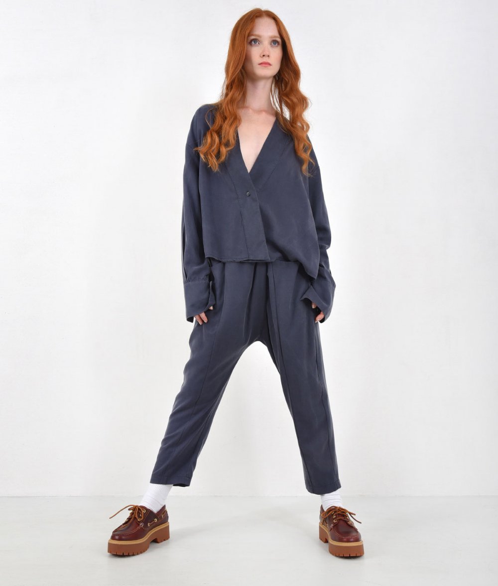 Lyocell Pants With Pleat