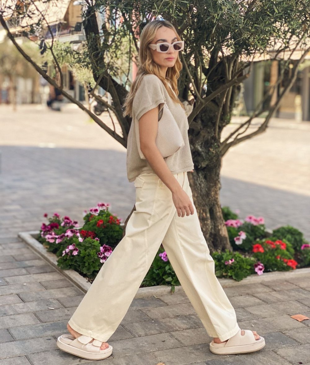 Mid-Waist Pants With Designer Seams