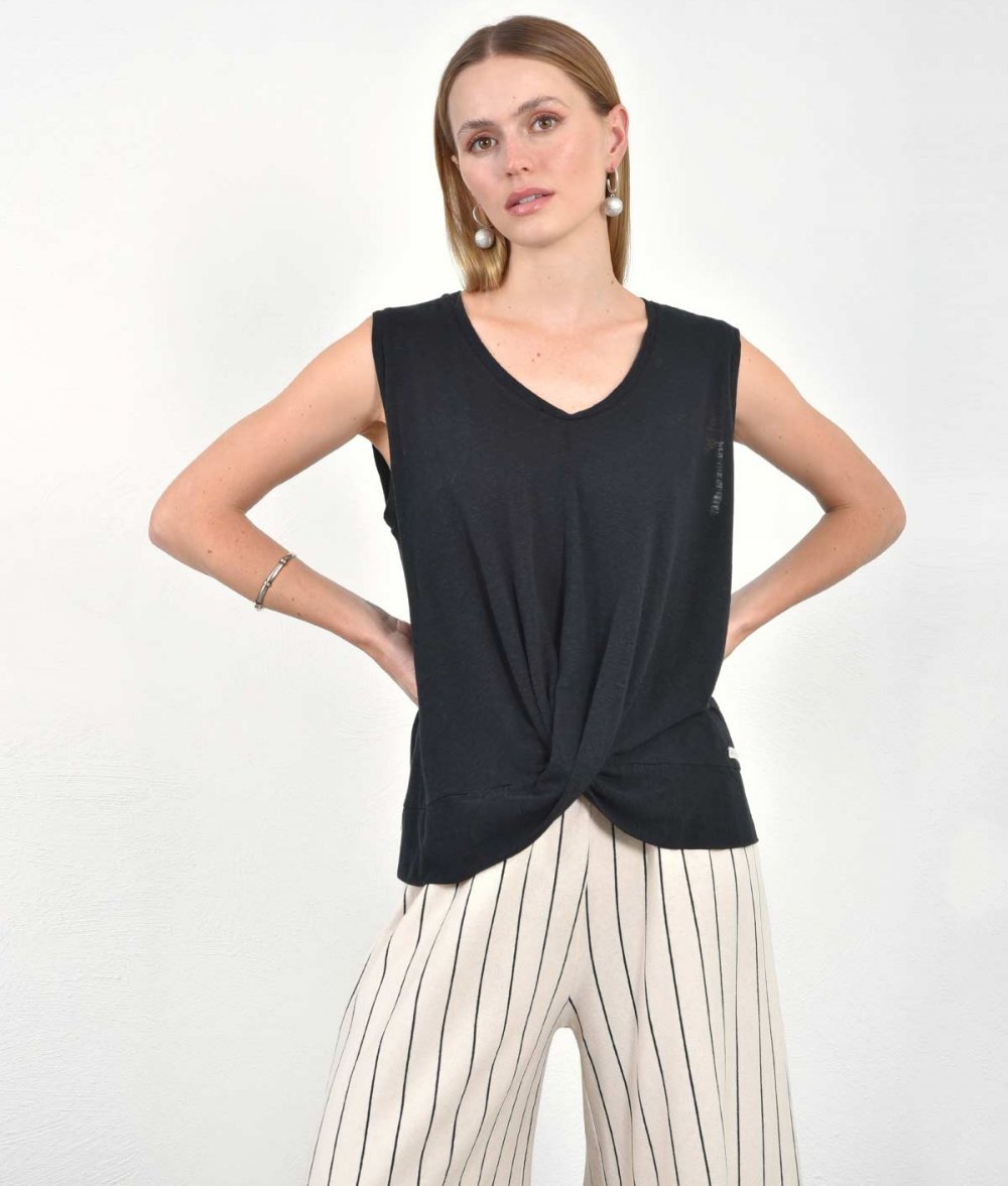 Blouse Sleeveless Wrap-Front