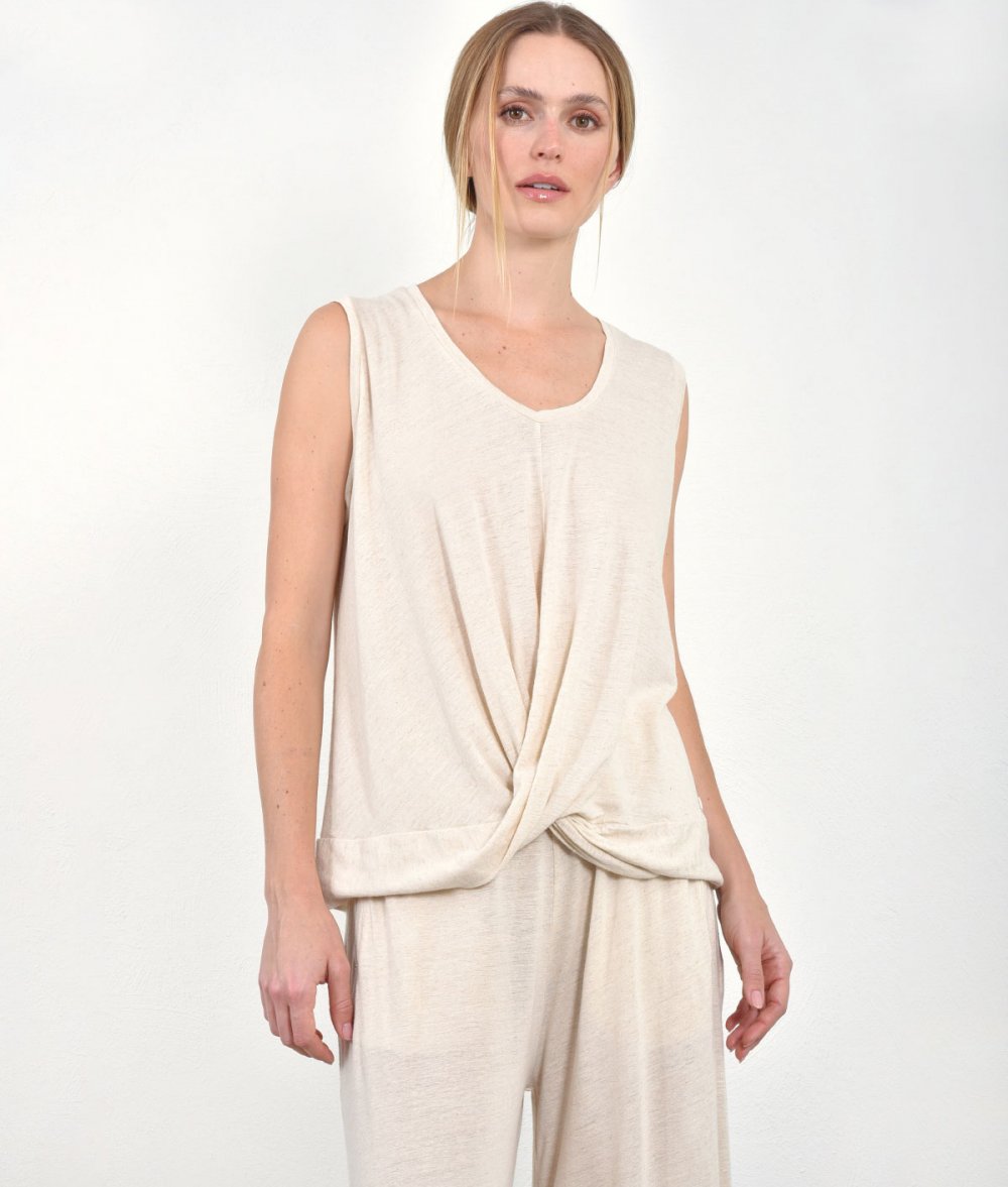 Blouse Sleeveless Wrap-Front